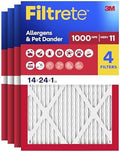 Filtrete 14x24x1 Air Filter, MERV 11, MPR 1000, 4 HVAC Filters by Filtrete