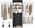 Besiost 96'' Closet Organizer System with 3 Hanging Rods, 8FT Closet Organizers and Storage with 3 Wooden Drawers, Built in Closet Organizer Systems, Adjustable Walk-in Wardrobe from 5-8FT, Black by Besiost
