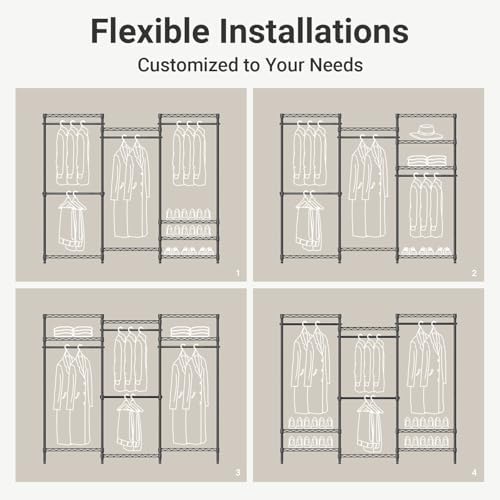 VIPEK V5 Medium Freestanding Clothes Rack, Modular Closet System, Black - Image 4