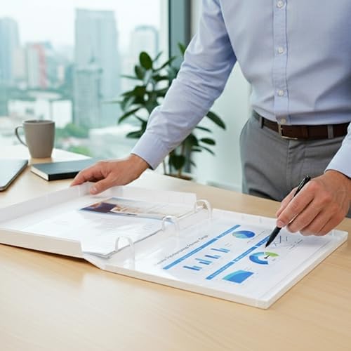 UniKeep 3 Ring View Binder - Binder Case is Fully Enclosed - Available in White, Clear, or Black and in Different Spine Sizes (Pack of 3, White, 1.5 Inch) - Image 5