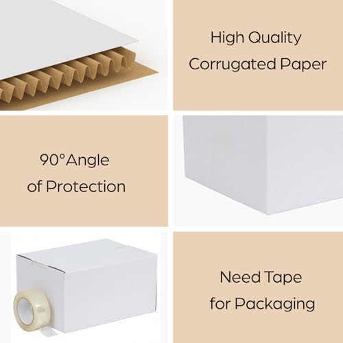 RLAVBL 10x7x5 Shipping Boxes Set of 30, White Corrugated Cardboard Box for Packing, Mailing, Business - Image 3