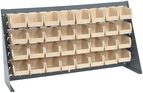 Quantum Storage Systems QBR-3619-210-32IV Ultra Bin Complete Bench Rack Package with 32 Ultra Bins, 36" x 8" x 19" , Ivory by QuantumStorageSystems