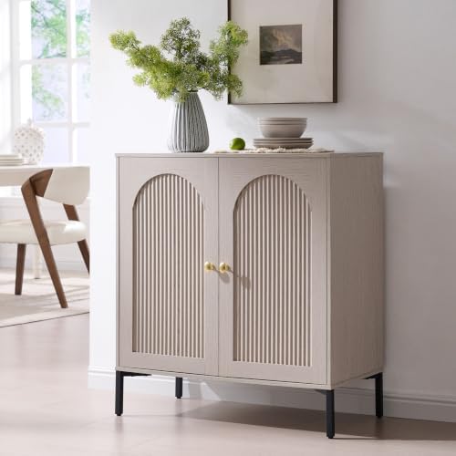 IFGET 34"Tall Modern Arch Sideboard Buffet Cabinet with Storage, Light Grey by IFGETEnrichYourLivingSpace