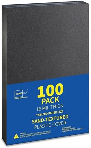 Binditek 16 Mil Sand-Textured Binding Covers, 11 x 17 Inches, Navy, 100Pack by Binditek