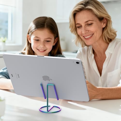 Metal Cell Phone Stand for Desk, Cute One-Piece Phone Holder, Stable Desktop Display Dock for iPhone, iPad, Samsung, Tablets & All Mobile Phones, Colorful - Image 6