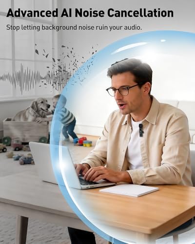 USB C Lavalier Microphone Wireless AI Noise Cancellation Mini Mic for Type-C Android, iPhone 17/16/15, Tablet, PC, Video Recording Clip-on Mics with Rotatable Clip, Ideal for TikTok, YouTube, Podcast - Image 4