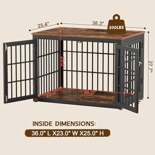 rehomerance 38" Heavy Duty Dog Crate Furniture for Large and Medium Dogs - Image 6