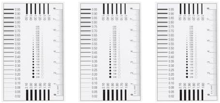 HARFINGTON 3pcs High Precision SEC Size Estimation Chart 0.16mm Film Ruler by HARFINGTON