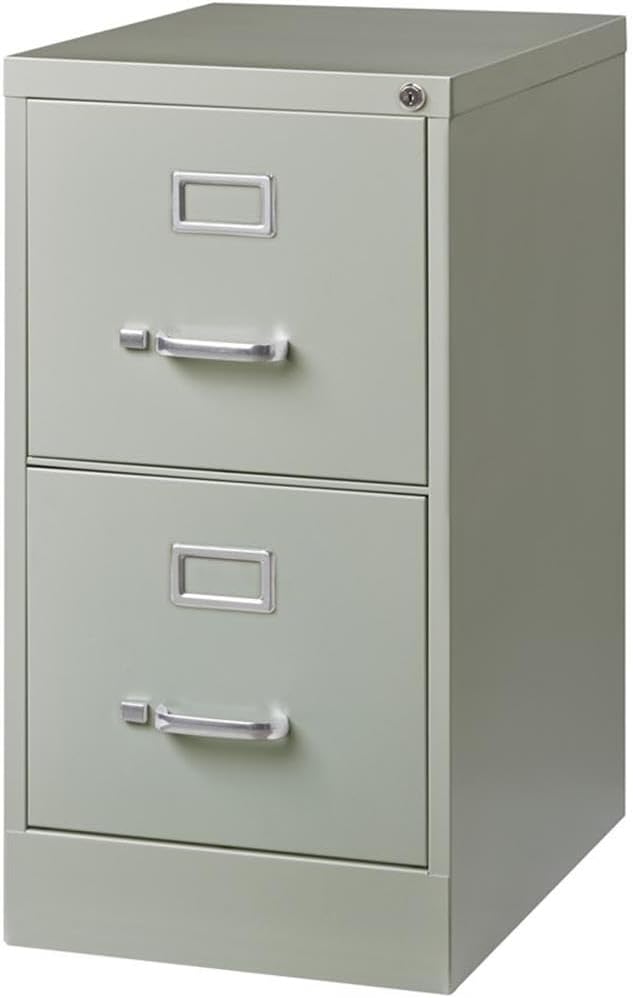 Pemberly Row 22" 2-Drawer Metal Letter Width Vertical Filing Cabinet in Light by PEMBERLYROW