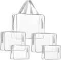 5Pcs Crystal Clear PVC Travel Toiletry Bag Kit for Women Men, Cosmetic Bags by ROYBENS