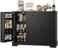 HOSTACK 41" W Kitchen Sideboard Buffet Cabinet, Small Coffee Bar, Black by HOSTACK