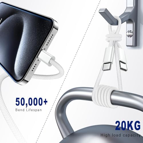 USB C to USB C Cable 3FT Certified 2Pack 60W usbc Woven Fast Charging - Image 4