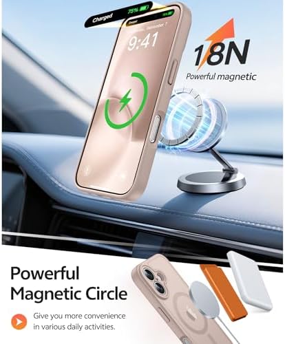 FNTCASE for iPhone 16 Case, Fit for Magsafe, Screen Protector, Desert Gold - Image 3