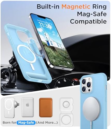 Temdan Magnetic Compatible with iPhone 13 Pro Max Case, [Built-in Invisible Kickstand][Compatible with MagSafe] [Military Grade Shockproof] Slim Translucent Matte Phone Case for iPhone 13 Pro Max 6.7" - Image 5