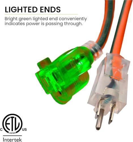 GoGreen Power Inc. (G-13750-2) 16/3 50' Heavy Duty Extension Cord - Orange, 50ft, 2 Pack - Image 3