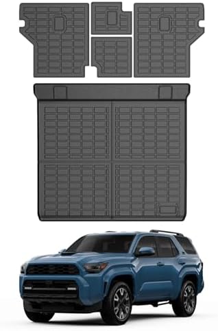 Mixsuper Cargo Liner for Toyota 4Runner 2010-2024 5 Seater (No 3rd Seat or No Sliding Cargo Deck), All Weather Cargo Mat Backrest Mat TPE Back Seat Cover Protector for 4Runner Accessories by Mixsuper