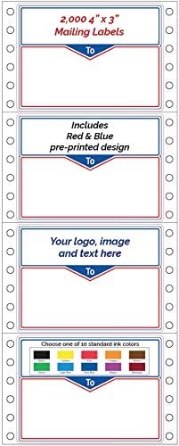 Shipping Labels, Custom Printed Continuous Pinfeed by Unknown