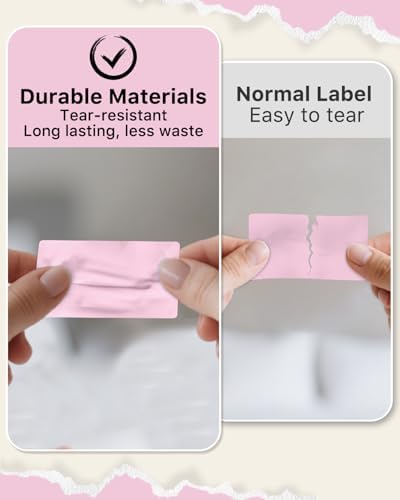 iEager 2.25x1.25 Inch Thermal Labels, Pink Durable Thermal Printer Stickers, Self-Adhesive Rectangle Shipping Label Printer Sticker for Barcode, Name, Address, 1000 Labels/Roll - Image 4