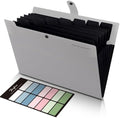 SKYDUE Accordion File Organizer, 8 Pockets Expanding File Folders, Portable Document Paper Organizer, Home College School Office Supplies, Letter Size Gray by SKYDUE