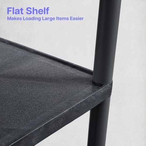 Luxor Black Mobile Plastic 3 Shelf AV Presentation Cart - Image 5