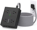 Extension Cord 15 Ft, Flat Plug Surge Protector Power Strip 15 Ft Long Cord by OneBeat