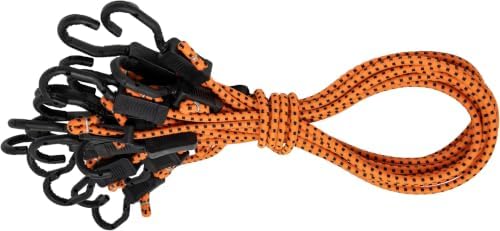 Kotap MABC-36 All- Purpose Adjustable Bungee Cords with Hooks, 36-Inch, Orange/Black, 10 Count (Pack of 5) by Kotap