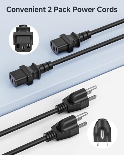 [UL Listed] Cable Matters 2-Pack 16 AWG 3 Prong Computer Power Cord, 6ft - Image 7