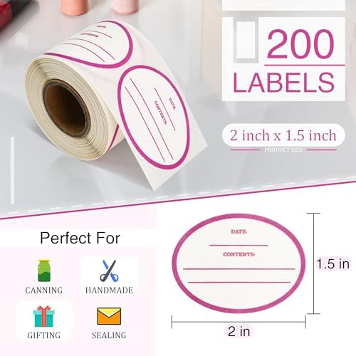 LLIKED 200 Stickers Dissolvable Food Labels 1 1/2" x 2" Canning for Jars - Image 3