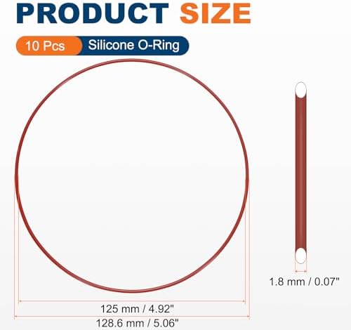 10pcs Silicone O-Ring 128.6x125x1.8mm Metric Sealing Gasket - Image 2
