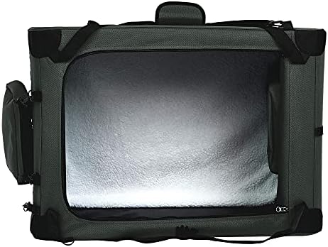 Amazon Basics Folding Portable Soft Pet Dog Crate Carrier Kennel with Fleece Pad, 30 x 21 x 21 inches, Grey - Image 3
