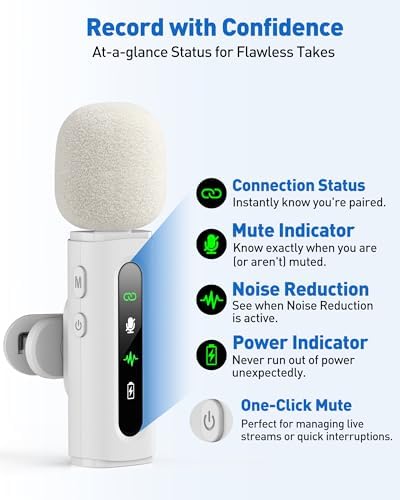 USB C Lavalier Microphone Wireless Mini Mic for Type-C Android Phone/Tablet/PC Video Recording Clip-on Mics with Rotatable Clip&Denoise Recording, Ideal for Vlog Tiktok Youtube Content Creator, White - Image 4