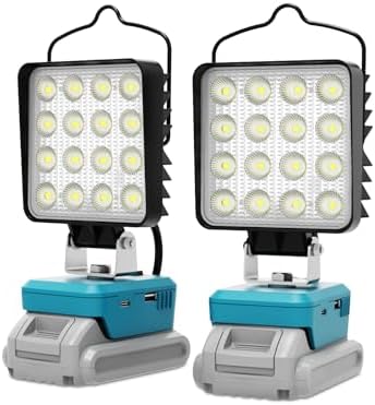 2 PCS LED Work Light for Makita 18V Battery,Battery Light for Makita 18v Tools Portable Outdoors Flood Lighting by LANKA