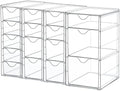 Vtopmart 4 Set Acrylic Desk Organizer with 16 Drawers for Office, Makeup by Vtopmart
