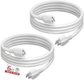 Skrizcable 16/3 Short Extension Cord 6FT 2Pack, White Extension Cord Indoor by Skrizcable