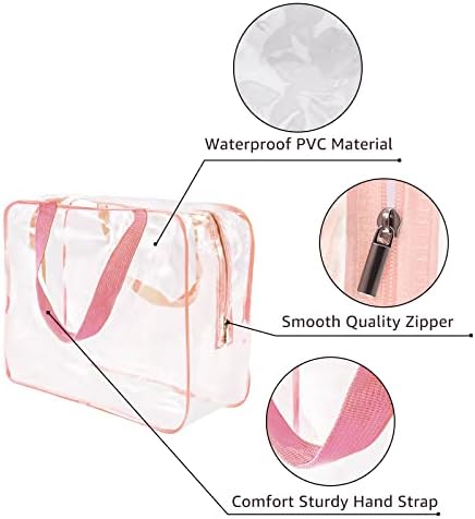 5Pcs Crystal Clear PVC Travel Toiletry Bag Kit for Women Men, Cosmetic Bags - Image 5