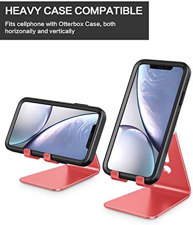OMOTON C2 Adjustable Aluminum Cell Phone Stand with Charging Cutout, Red - Image 6