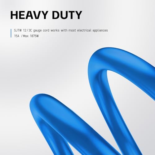 EP 10 Ft 12/3 SJTW Lighted Outdoor Extension Cord, Blue - Image 5