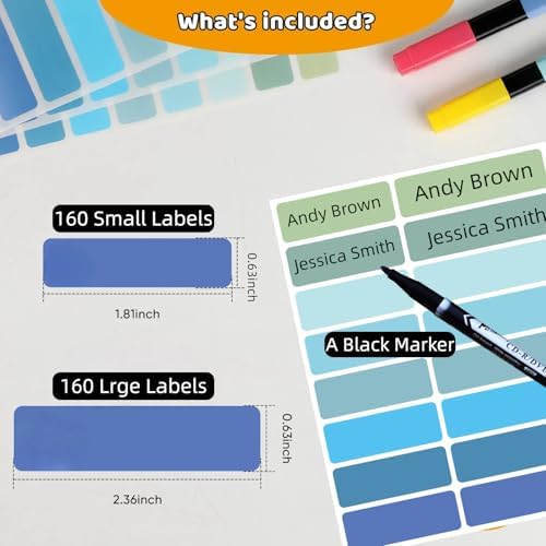 Waterproof Removable Labels Name Tags with Pen Adhesive Name Stickers - Image 3