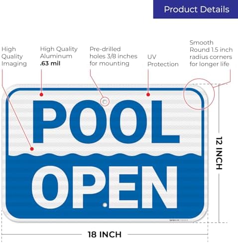 Pool Open Sign, - Image 3