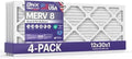 BNX TruFilter 12x30x1 Air Filter MERV 8 (4-Pack) - MADE IN USA – Dust & Pet Defense Electrostatic Pleated Air Conditioner HVAC AC Furnace Filters for Dust, Pet, Mold, Pollen MPR 600 – 700 & FPR 5 by BNX