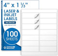 4" X 1.33" Matte White Printable Address Labels (100 Sheets, 1400 Stickers) Mailing Labels for Envelopes, File Folder Stickers for Laser & Inkjet Printers - Spartan Industrial Template R018 by SpartanIndustrial