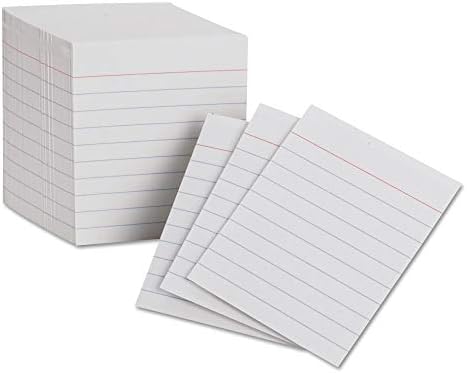 Ruled Mini Index Cards, 3 x 2 1/2, White, 200/Pack, Sold as 1 Package by Oxford