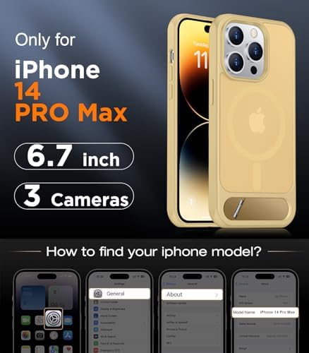 Temdan Magnetic Compatible with iPhone 14 Pro Max Case, [Built-in Invisible Kickstand][Compatible with MagSafe] [Military Grade Shockproof] Slim Translucent Matte Phone Case for iPhone 14 Pro Max 6.7" - Image 2