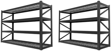 4-Tier Heavy Duty Garage Shelving, 8,000 lbs Capacity Adjustable Metal Storage Shelving Unit for Garage, Basement, Warehouse & Workshop, 71" W x 24" D x 71" H by LIJIUHOME