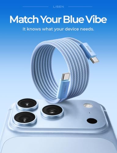 LISEN USB C to USB C Cable, 240W PS/2 Fast Charging Cable (6.6FT+6.6FT) - Image 2