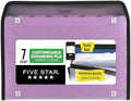 Five Star Expanding File Organizer + Study App, 7-Pocket Accordian File Organizer, Zipper Closure, Holds 8-1/2" x 11" Paper, Amethyst Purple (350099G-ECM) by FiveStar