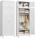 Steeloong 86"Armoire Wardrobe Close,Metal Wardrobe Cabinet with Hanging Rod by Steeloong