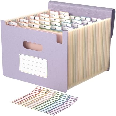 ABC life 26 Pockets Accordion File Organizer, Dusty Lavender by ABClife