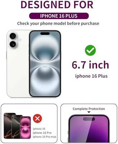 2 Pack Privacy Screen Protector for iPhone 16 Plus Tempered Glass - Image 2