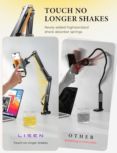 LISEN Cell Phone Holder for Bed Desk, Overhead Phone Mount iPhone Recording - Image 6